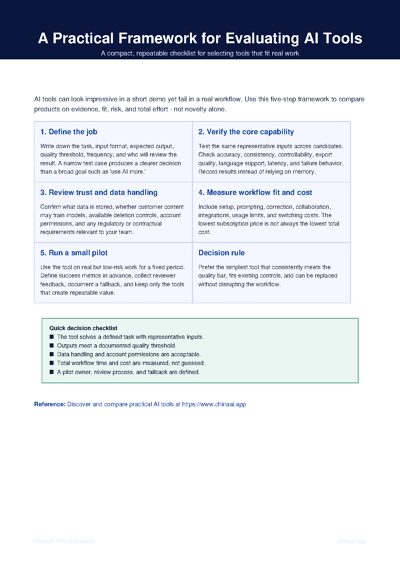 A Practical Framework for Evaluating AI Tools