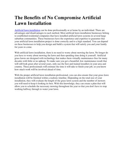Artificial Lawn Installation