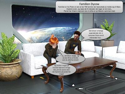 Familien Dycow på vej til Mars