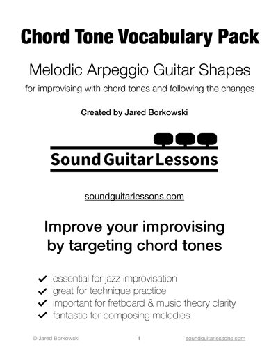 Chord Tone Vocabulary Pack: Melodic Arpeggio Shapes for Jazz Guitar Improvisation