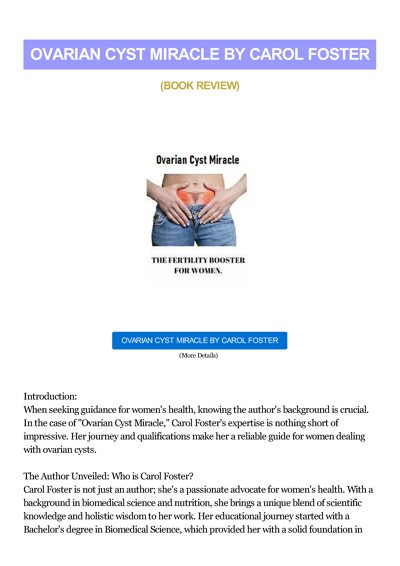 Ovarian Cyst Miracle by Carol Foster