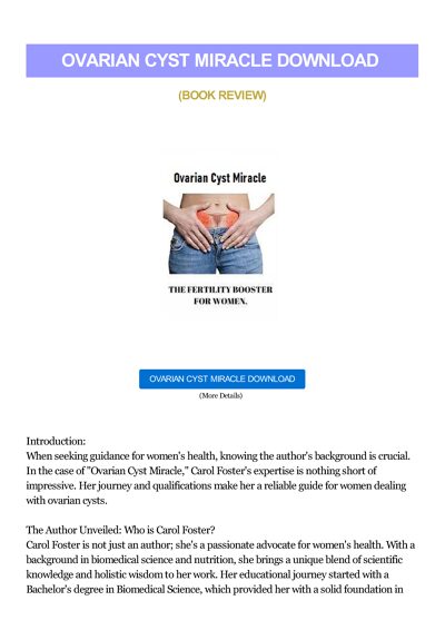 Ovarian Cyst Miracle Download