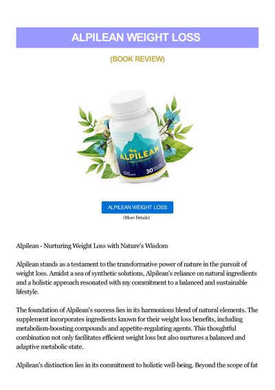 Alpilean Weight Loss