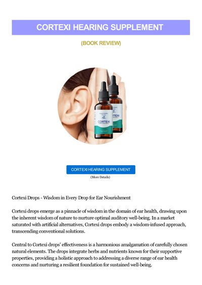 Cortexi Hearing Supplement