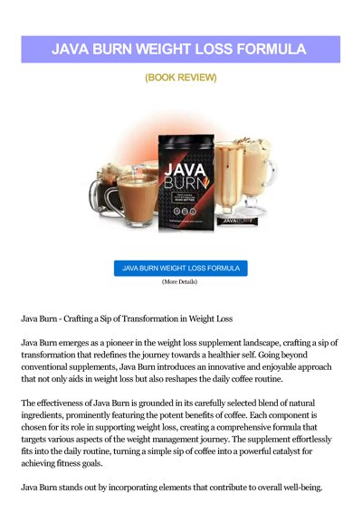 Java Burn Weight Loss Formula