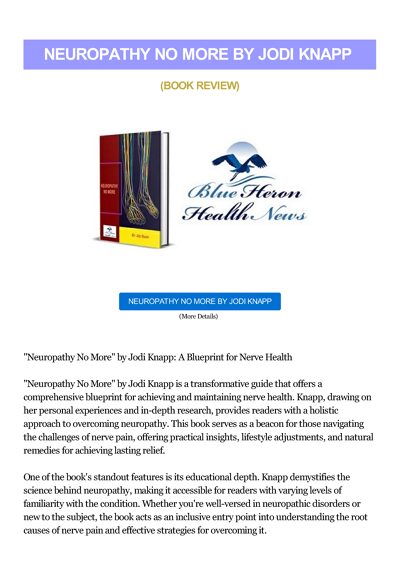 Neuropathy No More By Jodi Knapp