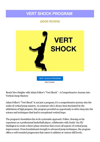 Vert Shock Program Review: Comprehensive Vertical Jump Training Guide