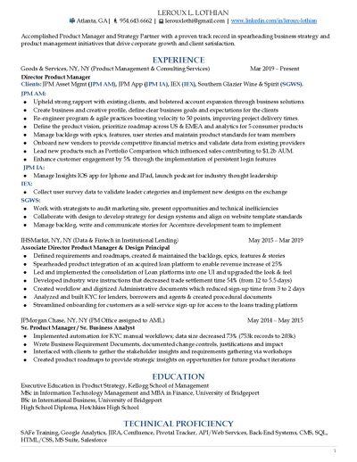 Leroux Lothian - Director of Product Management