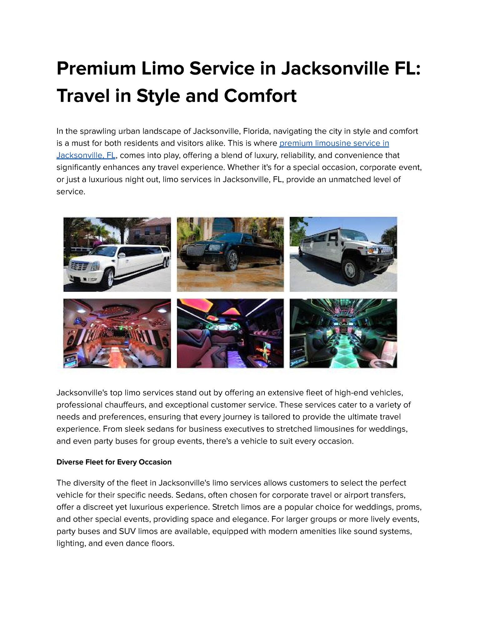 Limousine Service Jacksonville