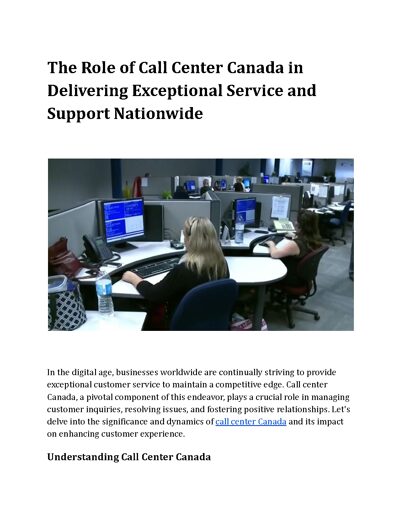 Call Center Services in Canada