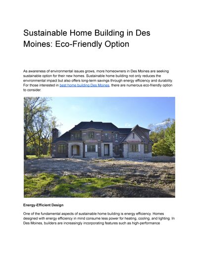 New Construction Homes in Des Moines