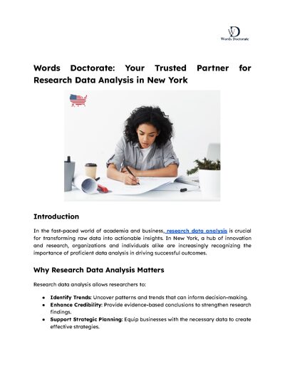 Words Doctorate: Your Trusted Partner for Research Data Analysis in New York