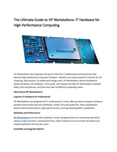 The Ultimate Guide to HP Workstations